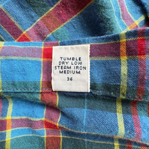 Ralph‎ Lauren Shirt Mens XL Blue Plaid Blake Button Short Sleeve Preppy - Picture 4 of 10